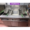 Μεταχειρισμένη διπλή φριτέζα ρεύματος Frymaster, με σταθμό πατάτας στη μέση  και φίλτρο λαδιού‼️