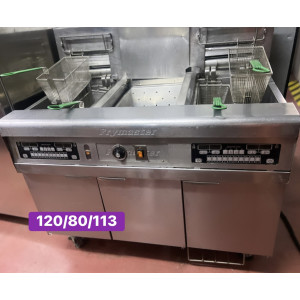 Μεταχειρισμένη διπλή φριτέζα ρεύματος Frymaster, με σταθμό πατάτας στη μέση  και φίλτρο λαδιού‼️