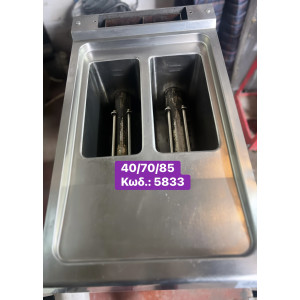 Μεταχειρισμένη επιδαπέδια φριτέζα αερίου split, χωρητικότητας 6+6 λίτρων ‼️